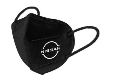 schwarze FFP2 Maske bedruckt für die Firma Nissan